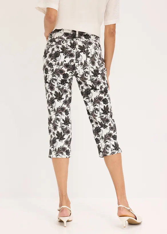 Pantaloni capri in cotone elasticizzato, bonprix