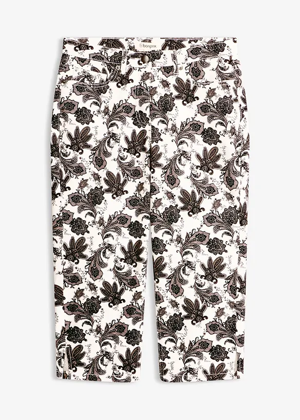 Pantaloni capri in cotone elasticizzato, bonprix