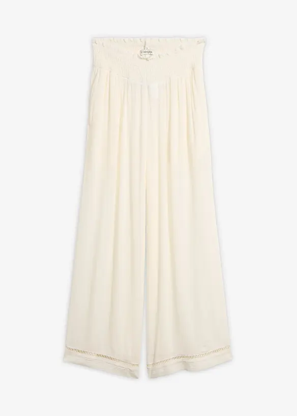 Pantaloni culotte in viscosa operata, bonprix
