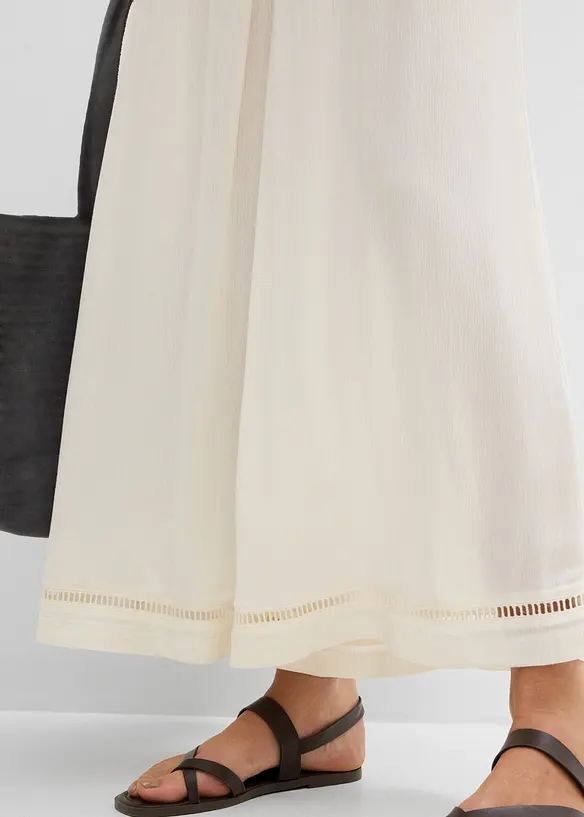 Pantaloni culotte in viscosa operata, bonprix
