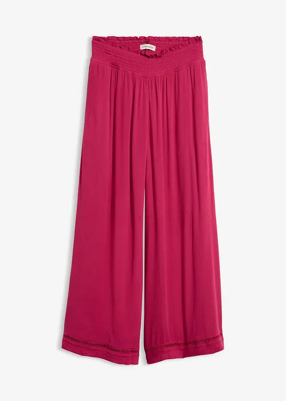 Pantaloni culotte in viscosa operata, bonprix