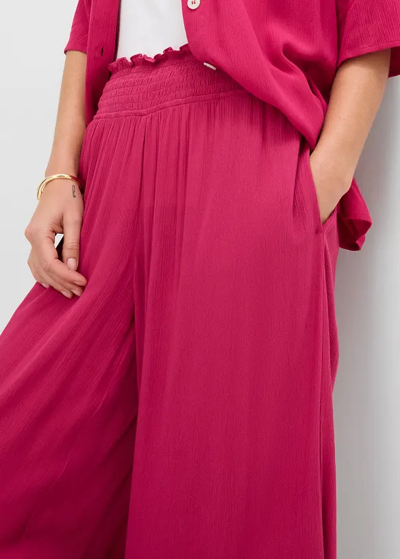 Pantaloni culotte in viscosa operata, bonprix