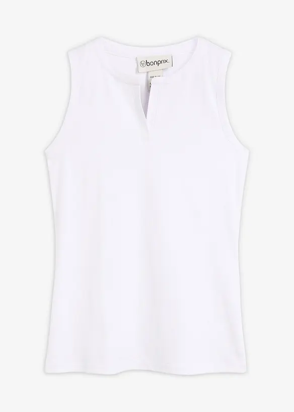 Top a costine in cotone biologico elasticizzato, bonprix