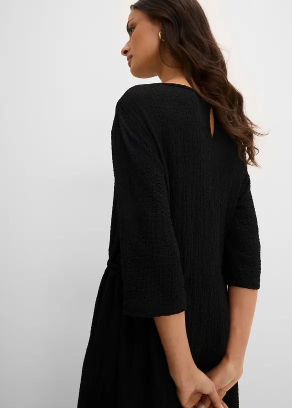 Abito midi in materiale operato, bonprix