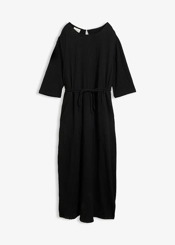 Abito midi in materiale operato, bonprix