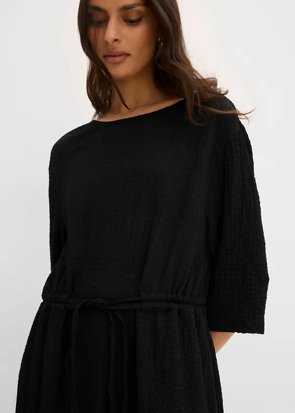 Abito midi in materiale operato, bonprix