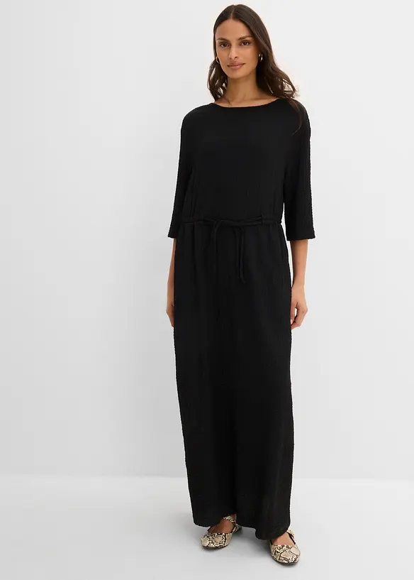 Abito midi in materiale operato, bonprix