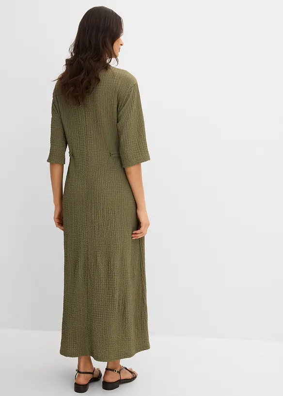 Abito midi in materiale operato, bonprix