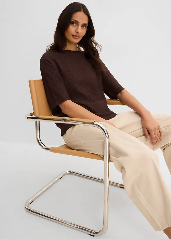 Maglia in materiale operato, bonprix