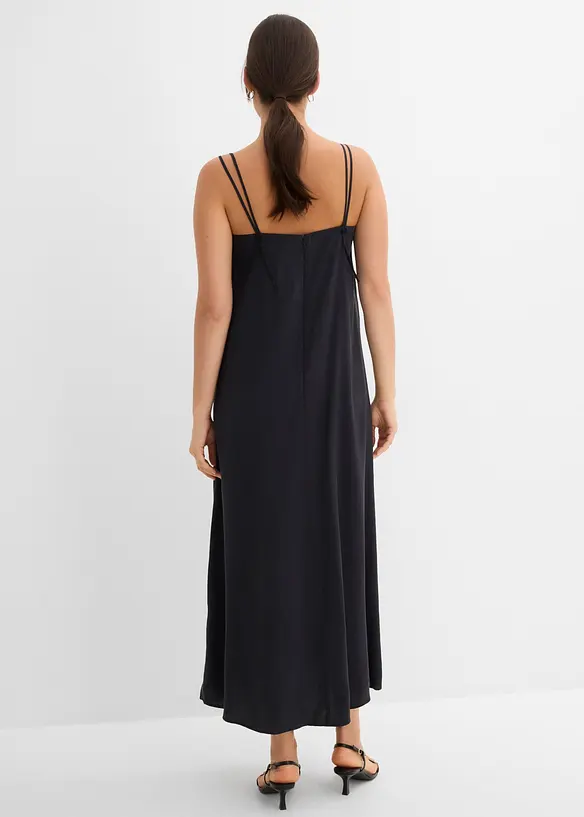 Abito midi in misto viscosa con spalline regolabili, bonprix