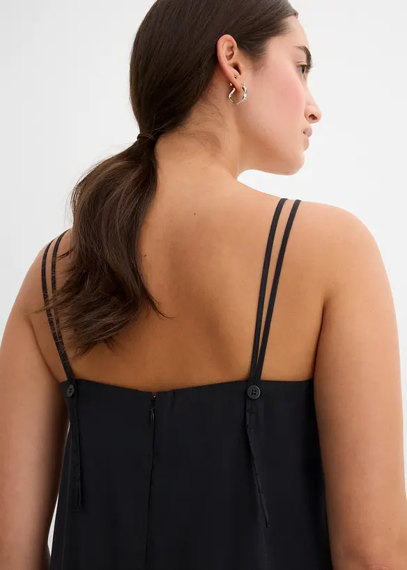Abito midi in misto viscosa con spalline regolabili, bonprix