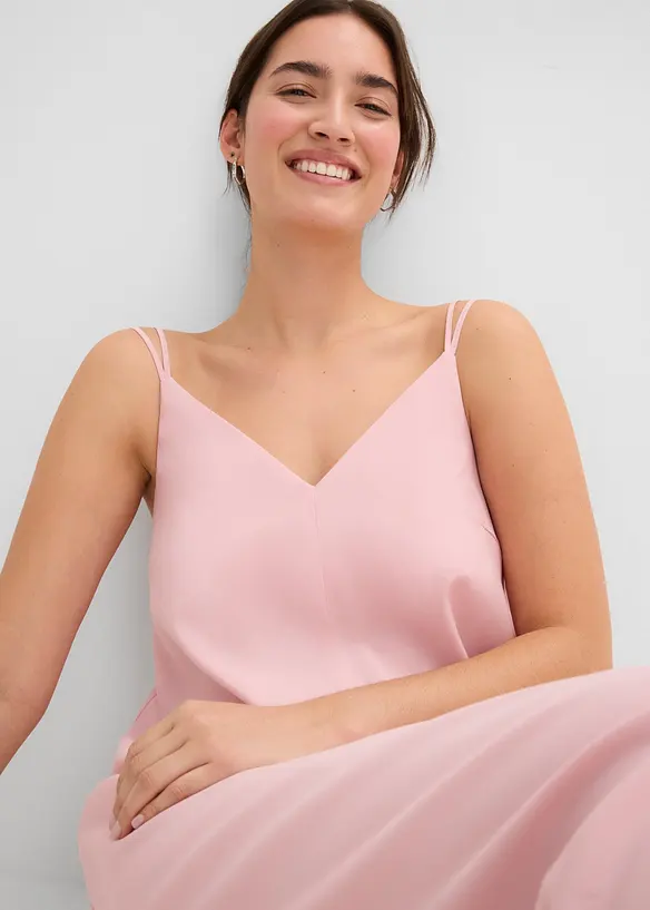 Abito midi in misto viscosa con spalline regolabili, bonprix