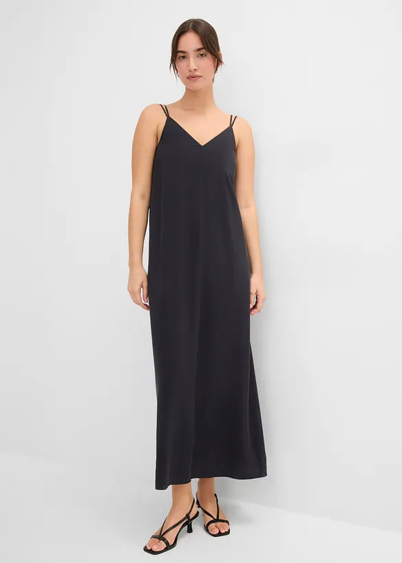 Abito midi in misto viscosa con spalline regolabili, bonprix