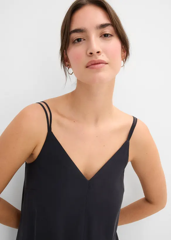 Abito midi in misto viscosa con spalline regolabili, bonprix