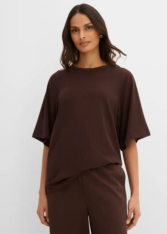 Maglia a costine in misto viscosa, bonprix