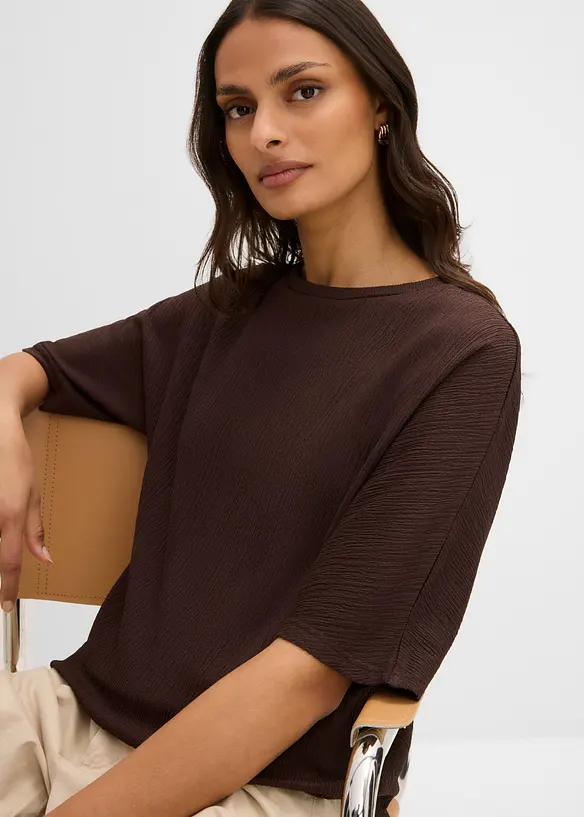 Maglia in materiale operato, bonprix
