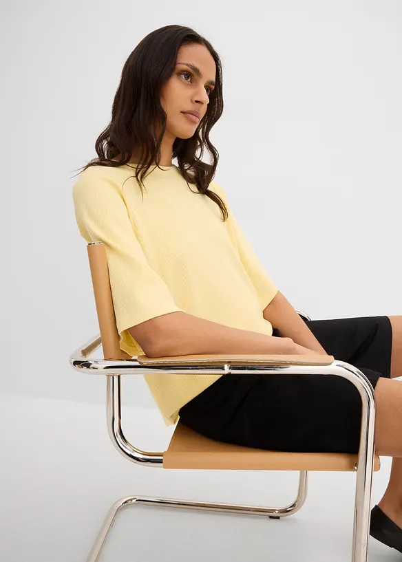Maglia a costine in misto viscosa, bonprix