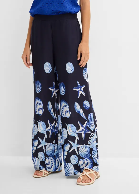 Pantaloni a palazzo in viscosa fluida, bonprix