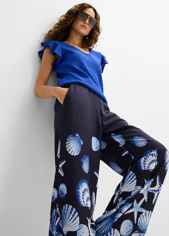 Pantaloni a palazzo in viscosa fluida, bonprix