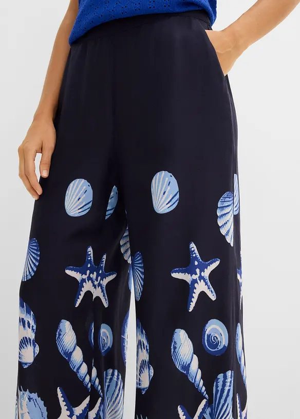 Pantaloni a palazzo in viscosa fluida, bonprix