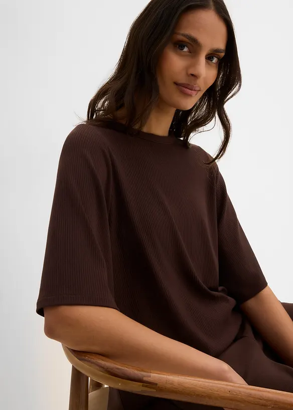Maglia a costine in misto viscosa, bonprix