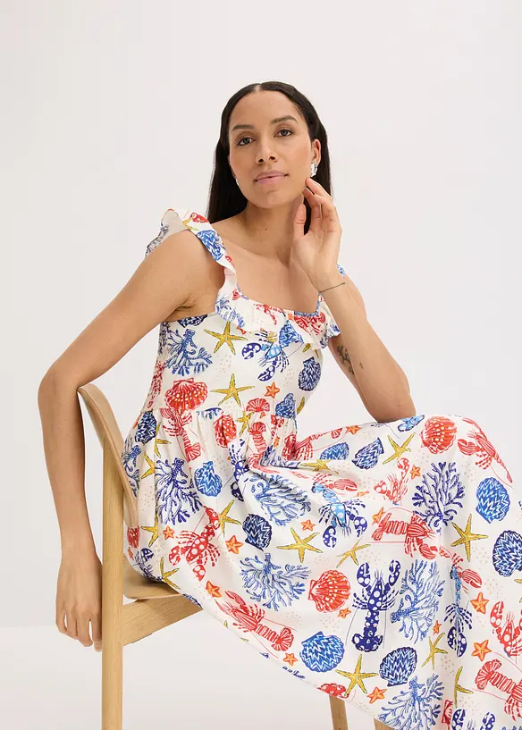 Abito midi in misto viscosa fine, bonprix
