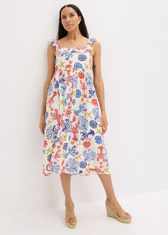 Abito midi in misto viscosa fine, bonprix