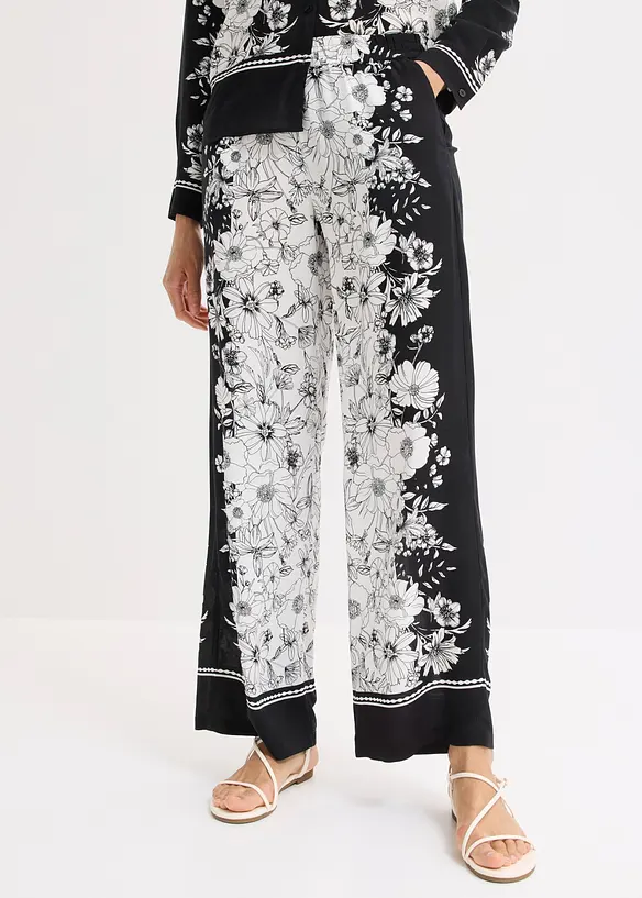 Pantaloni a palazzo in viscosa fluida, bonprix