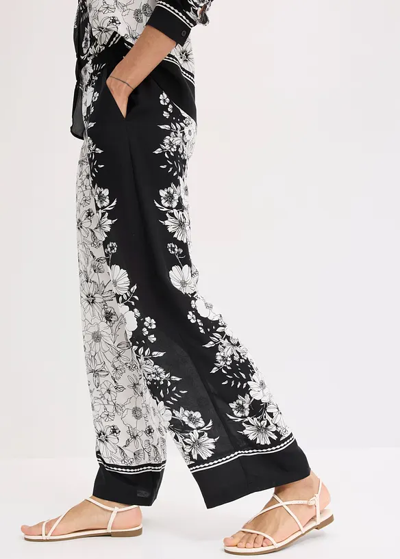 Pantaloni a palazzo in viscosa fluida, bonprix