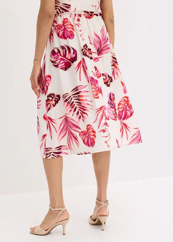 Gonna midi in misto viscosa fluido, bonprix