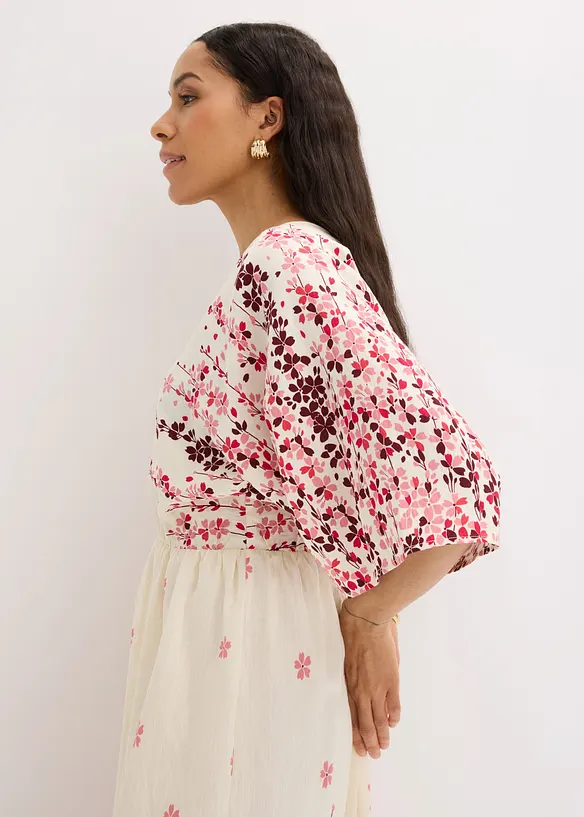 Abito midi in misto viscosa fine, bonprix