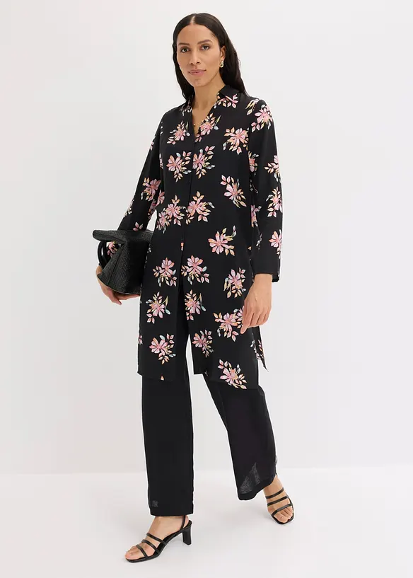 Camicia lunga in misto viscosa fluido, bonprix