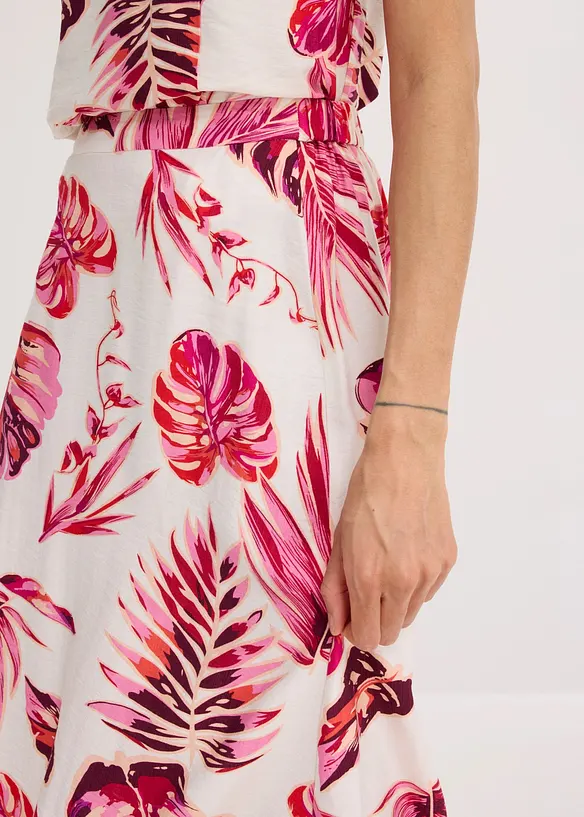Gonna midi in misto viscosa fluido, bonprix