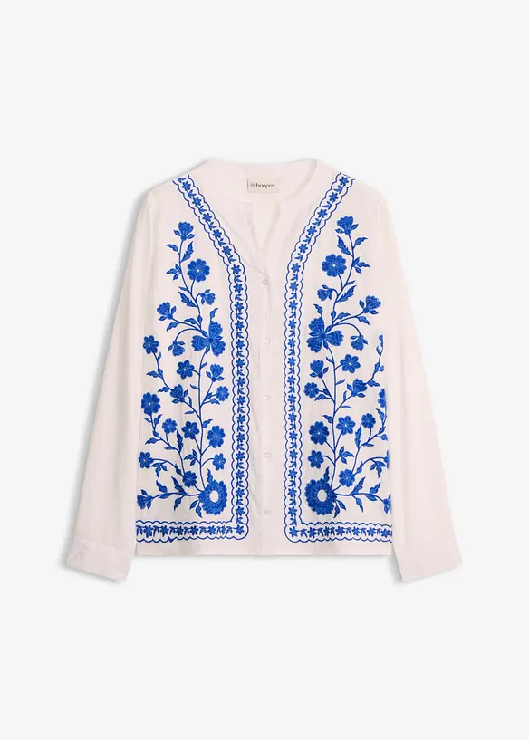 Blusa in puro cotone con ricami, bonprix