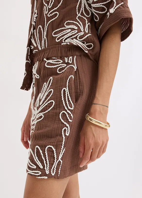 Shorts in puro cotone con ricamo, bonprix