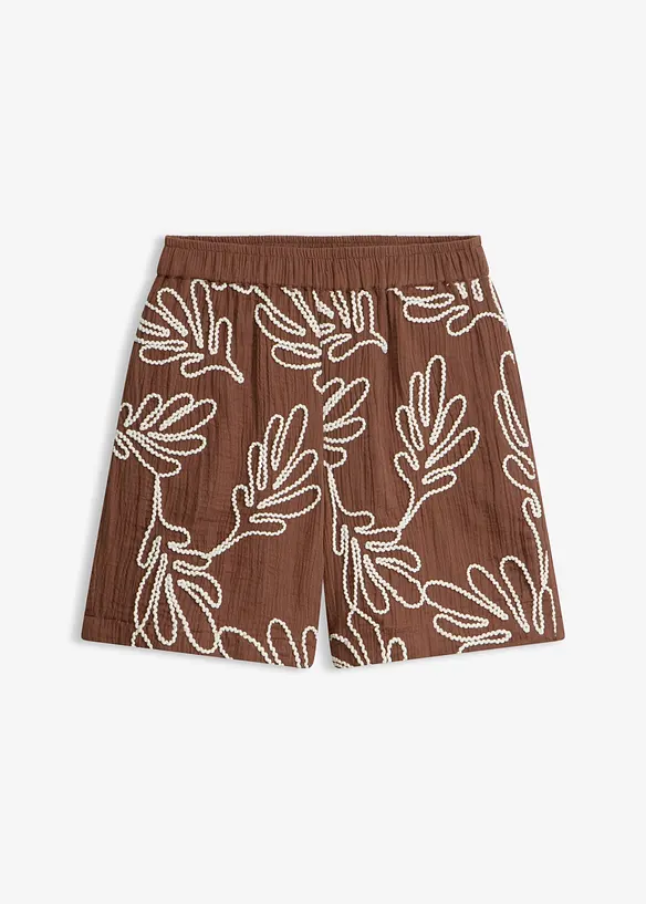 Shorts in puro cotone con ricamo, bonprix