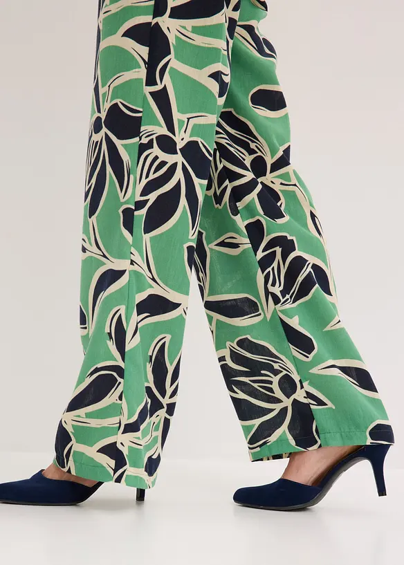 Pantaloni a palazzo effetto lino, bonprix