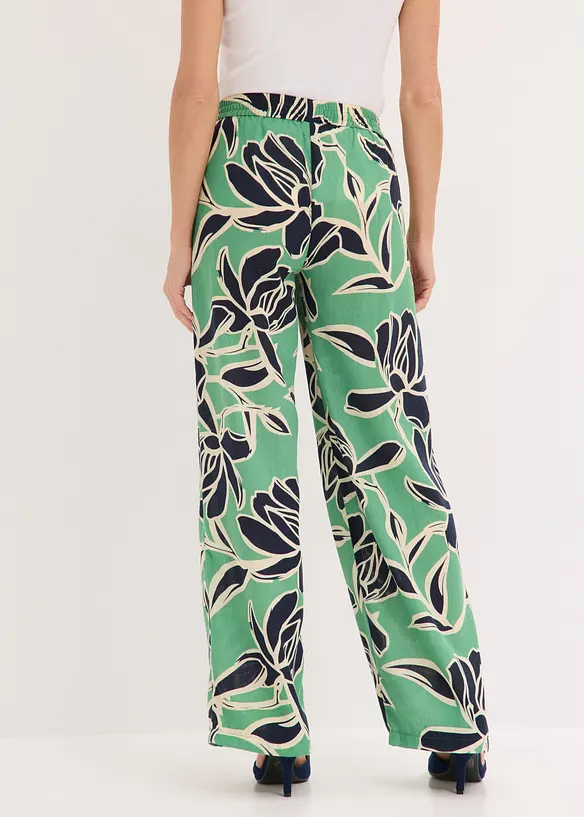 Pantaloni a palazzo effetto lino, bonprix