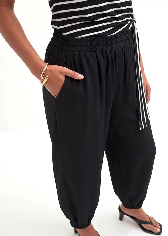 Pantaloni a palloncino in viscosa fluida, bonprix