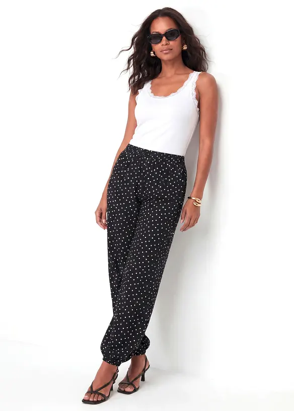 Pantaloni a palloncino in viscosa fluida, bonprix