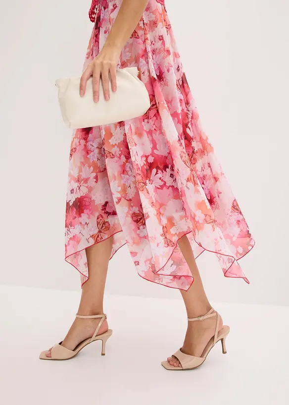 Abito in chiffon con pizzo fine, bonprix