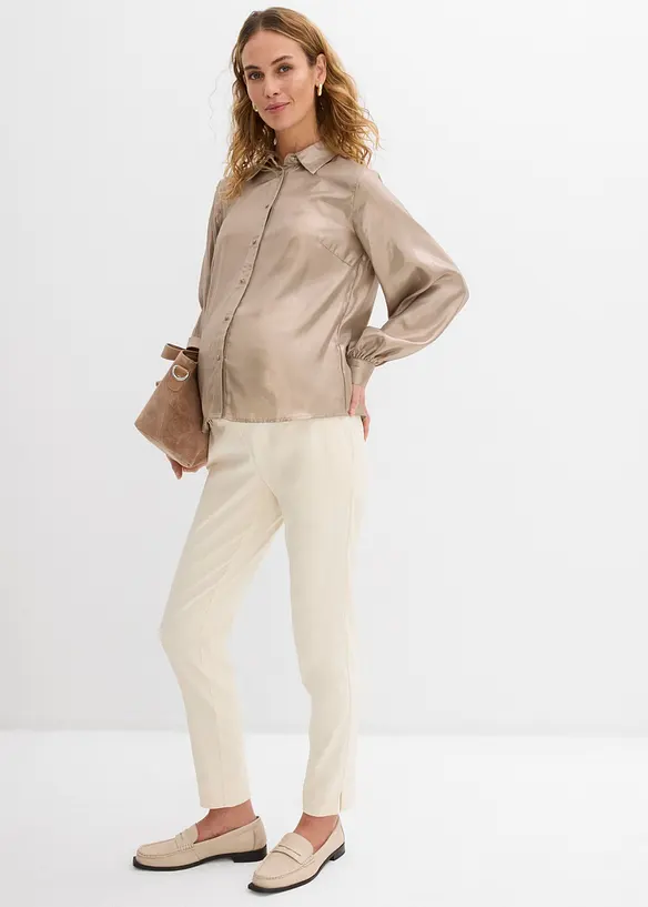 Pantaloni pr&eacute;maman elasticizzati a gamba affusolata, bonprix
