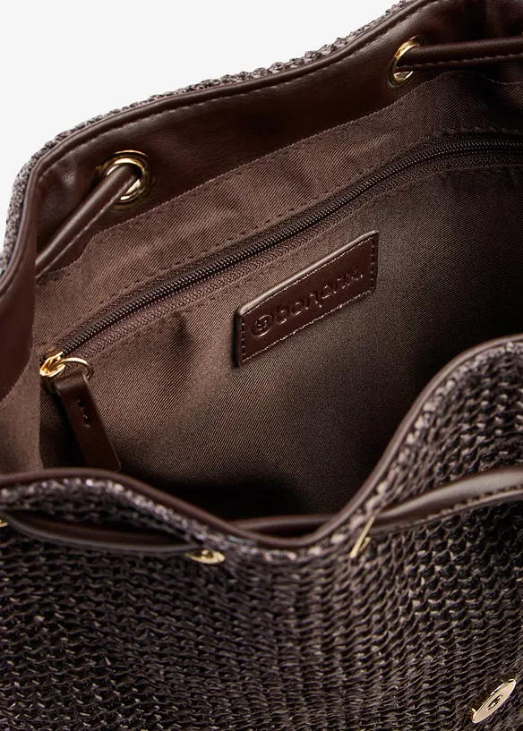 Borsa a sacco effetto paglia, bonprix