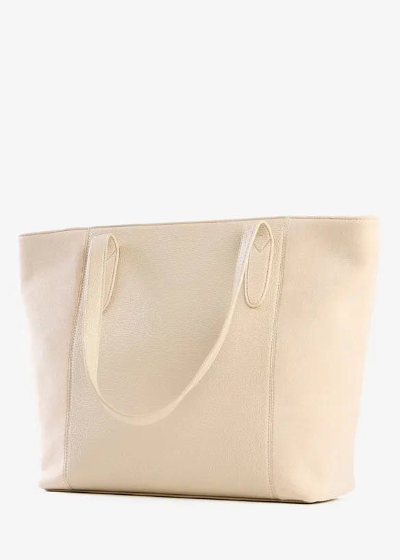 Borsa shopper grande in materiali misti, bonprix