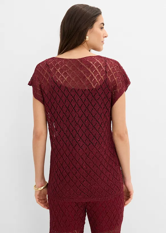 T-shirt in maglia con paillettes, bonprix