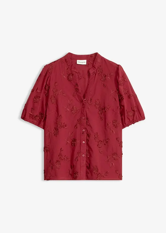 Blusa a maniche corte in puro cotone, bonprix