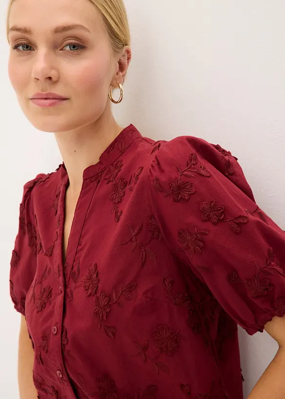 Blusa a maniche corte in puro cotone, bonprix