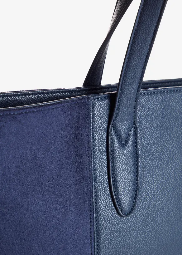 Borsa shopper grande in materiali misti, bonprix