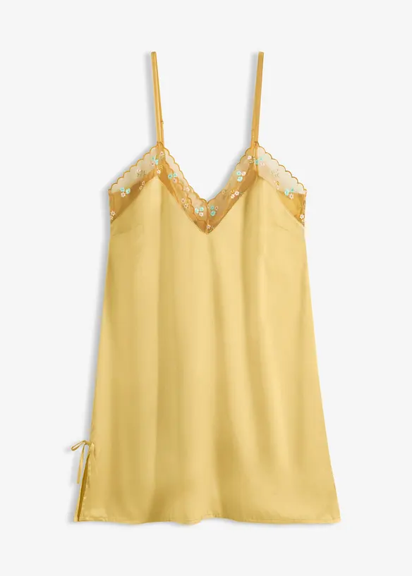 Sottoveste di satin con ricamo delicato, bonprix