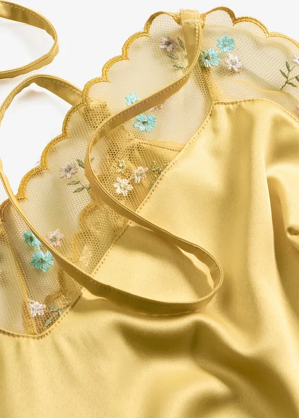 Sottoveste di satin con ricamo delicato, bonprix